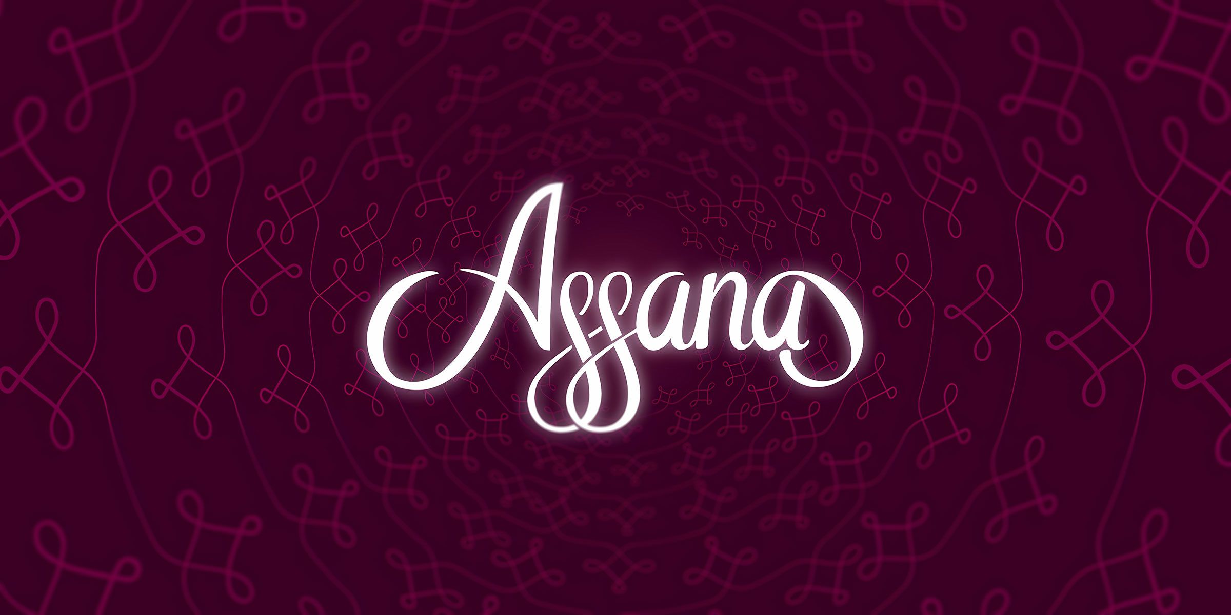 Логотип «Ассана» на фирменном фоне с узором