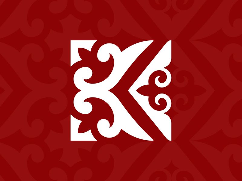 Фирменный знак «Казламината» — монограмма с казахским орнаментом
