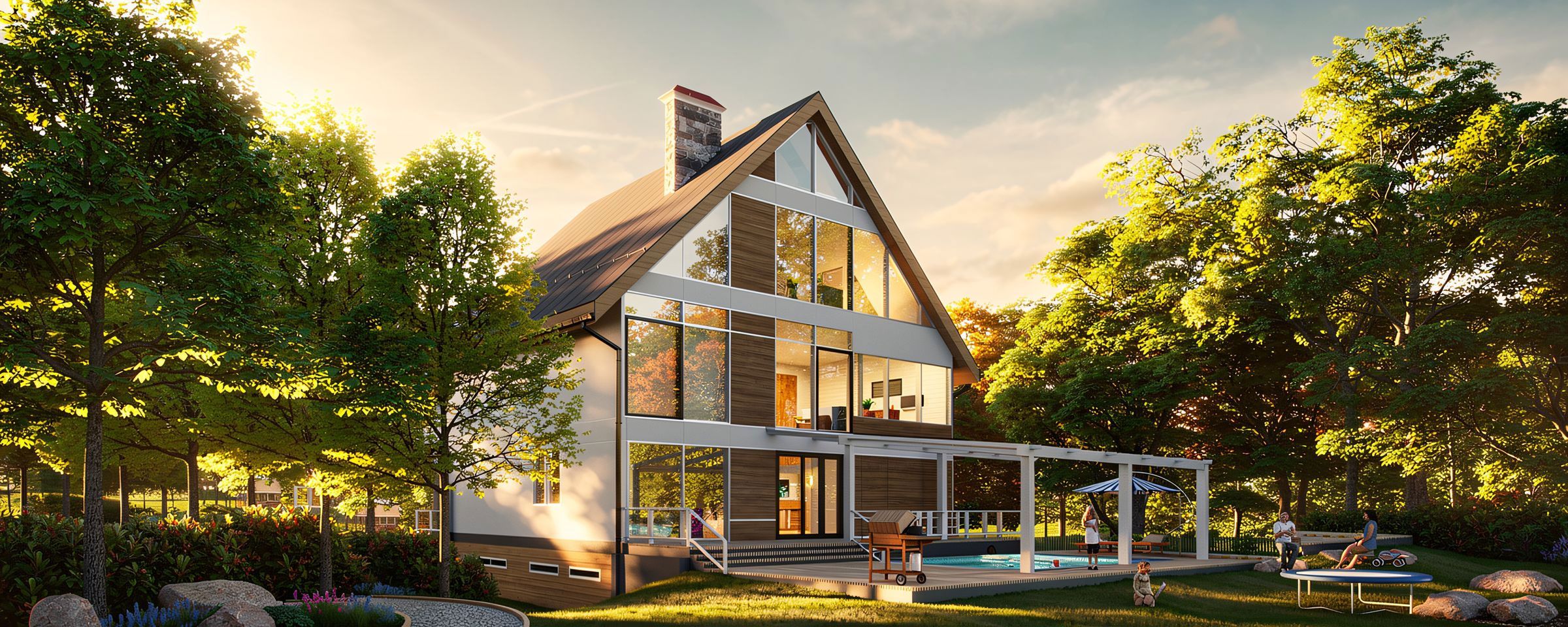 Визуализация коттеджей для «Логоса» — реалистичные 3D-рендеры домов